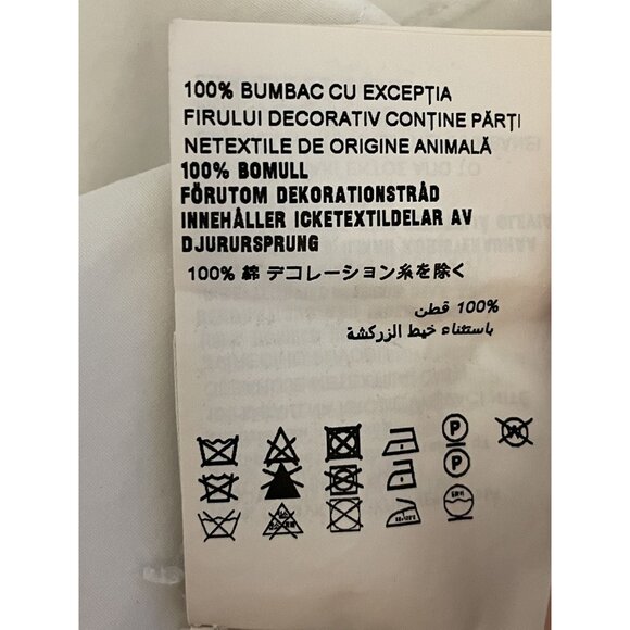 Miu Miu Womens White Button-Up Cropped Shirt With Embroidered Logo & Front Pocke - Picture 16 of 16